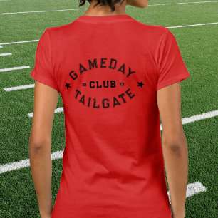 Gameday Tailgate Club Custom Year Red Football T-Shirt