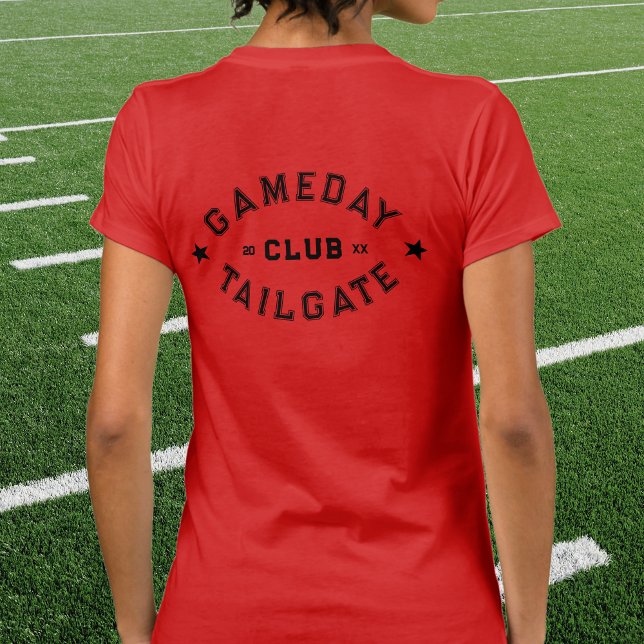 Gameday Tailgate Club Custom Year Red Football T-Shirt (Von Creator hochgeladen)