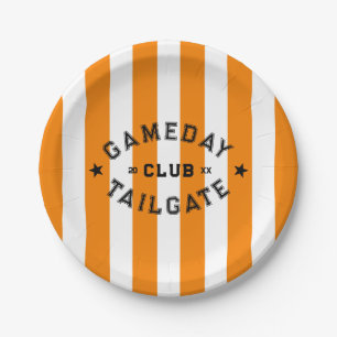 Gameday Tailgate Club Red Strip Custom Party Pappteller
