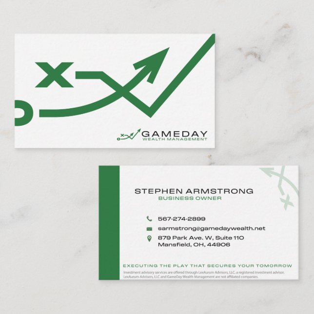 Gameday Wealth Management Business Card - White Visitenkarte (Vorne/Hinten)