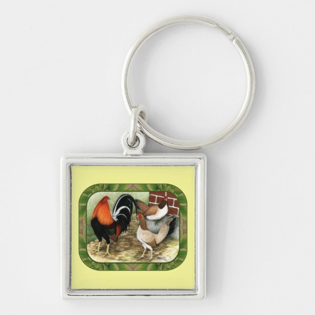 Gamefowl im Betrieb Schlüsselanhänger (Vorne)