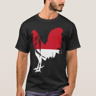 Gamefowl Indonesische Flagge Hahnenfänger Gamef T-Shirt