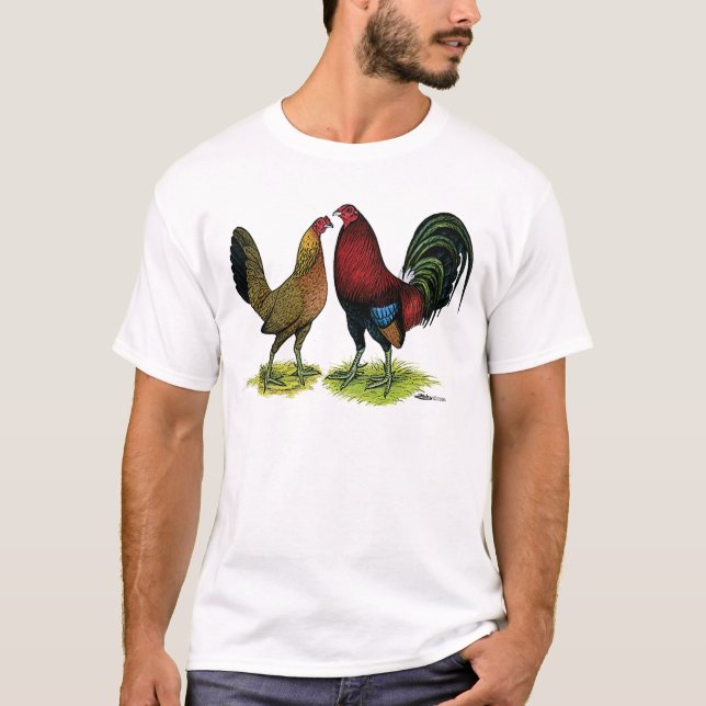 Gamefowl Paare T-Shirt (Vorderseite)