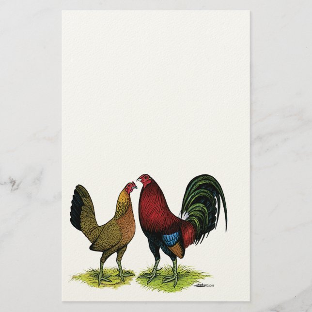 Gamefowl Pair Briefpapier (Vorderseite)