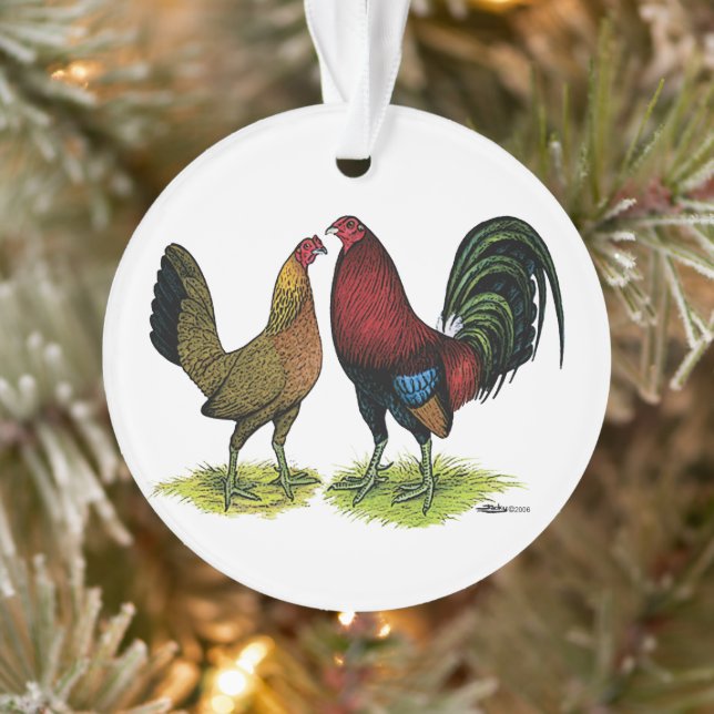 Gamefowl Pair Ornament (Baum)