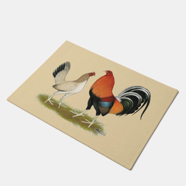 Gamefowl Wheatens Fußmatte (Schrägansicht)