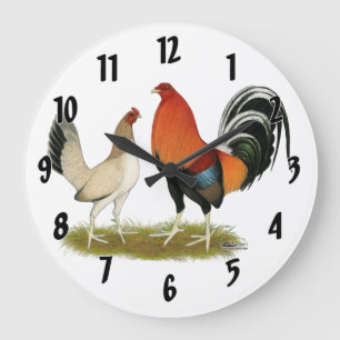 Gamefowl Wheatens Große Wanduhr
