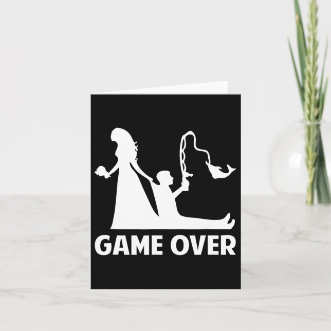 Gameover Bride Groom Wedding Bachelor Bachelorette Karte (Vorderseite)