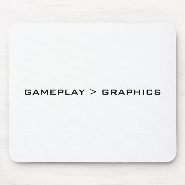 Gameplay > Grafiken. Schwarzes Weiß Mousepad (Vorne)