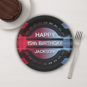 Gamer 15. Happy Birthday Paper Plate Pappteller