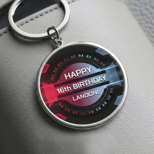 Gamer 16. Happy Birthday Schlüsselanhänger (Gamer 16th Happy Birthday New Driver keychain)