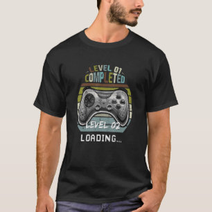 Gamer 1. Geburtstag Stufe 1 Vollständige Stufe 2 L T-Shirt