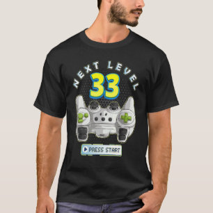 Gamer 33. Geburtstag nächster Level 33 Game Contro T-Shirt