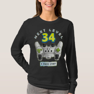 Gamer 34. Geburtstag nächster Level 34 Game Contro T-Shirt