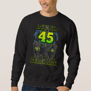 Gamer 45. Geburtstag Level 45 erreichte Gaming Men Sweatshirt