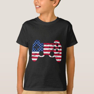 Gamer 4. Juli Amerikanische Flagge Videospiel Jung T-Shirt