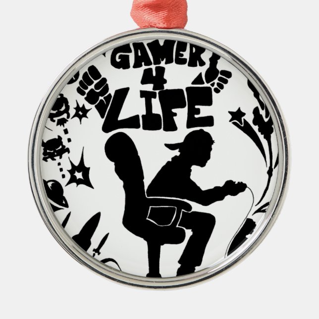 Gamer 4 Life Ornament Aus Metall (Vorne)