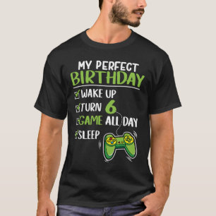 Gamer 6. Geburtstagsspiel 6 Jahre alt Perfekte Jun T-Shirt