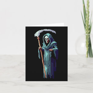 Gamer 8 Bit Pixel Art Video Game Grim Sensenmann v Karte