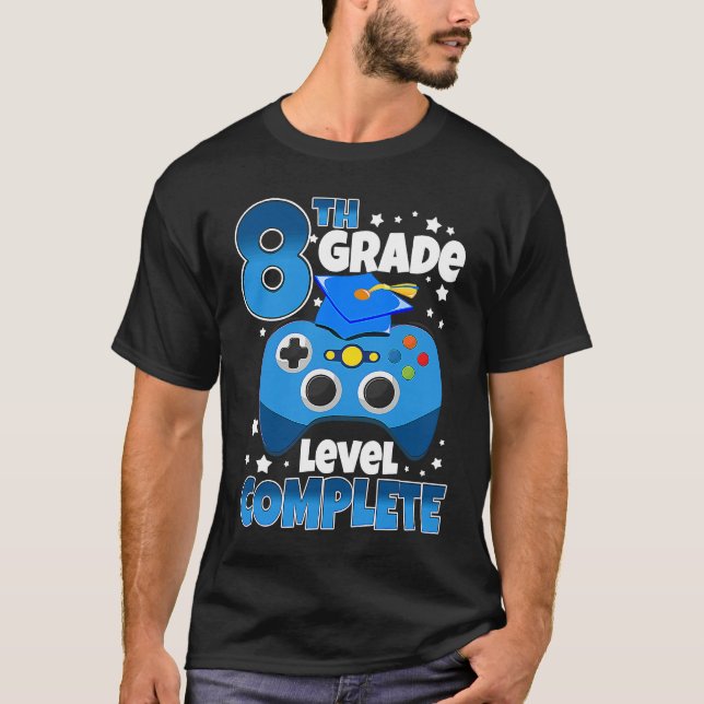 Gamer 8th Grade Level Complete Graduation Girls Bo T-Shirt (Vorderseite)