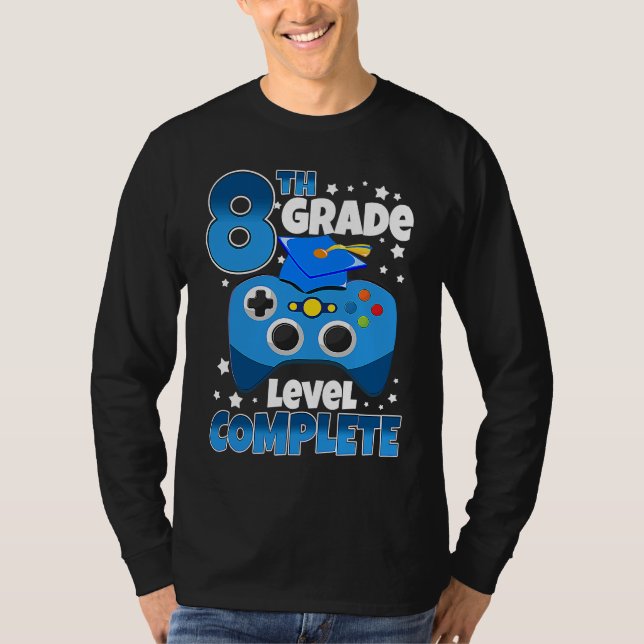 Gamer 8th Grade Level Complete Graduation Girls Bo T-Shirt (Vorderseite)