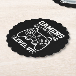 Gamer altern nicht, sie leveln nur auf Geburtstags Untersetzer