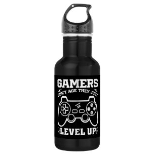 Gamer altern nicht, sie leveln nur hoch Geburtstag Edelstahlflasche