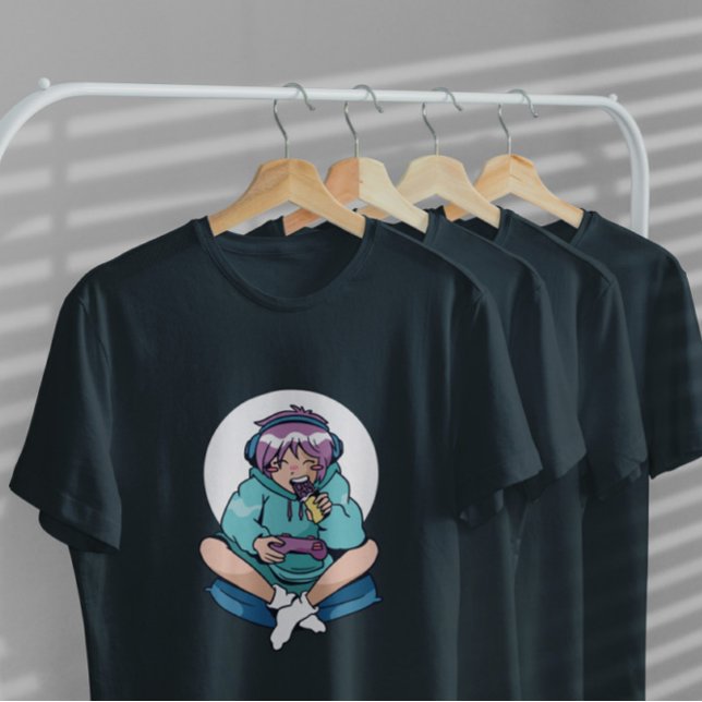 Gamer Anime Girl T-Shirt (Von Creator hochgeladen)