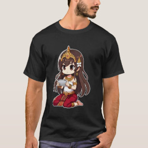 Gamer Apsara Chibi kambodschanische Khmer Prinzess T-Shirt
