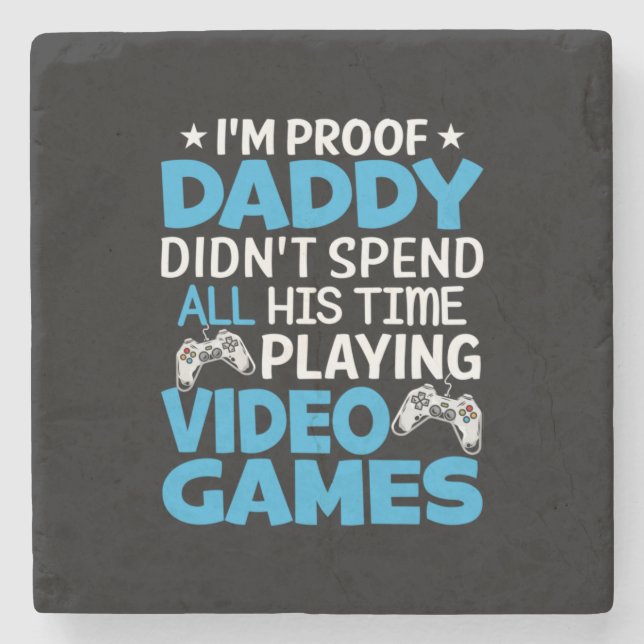 Gamer Art all my Daddy Time Playing Games Steinuntersetzer (Vorderseite)