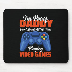 Gamer Art Daddy Time Playing Video Games Mousepad