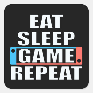 Gamer-Aufkleber. Funny Videospiele Quadratischer Aufkleber