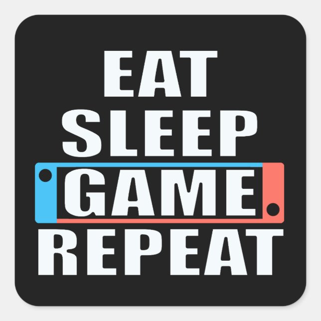 Gamer-Aufkleber. Funny Videospiele Quadratischer Aufkleber (Vorderseite)