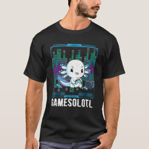 Gamer Axolotl Fisch spielt Videospiele Gamesolotl T-Shirt