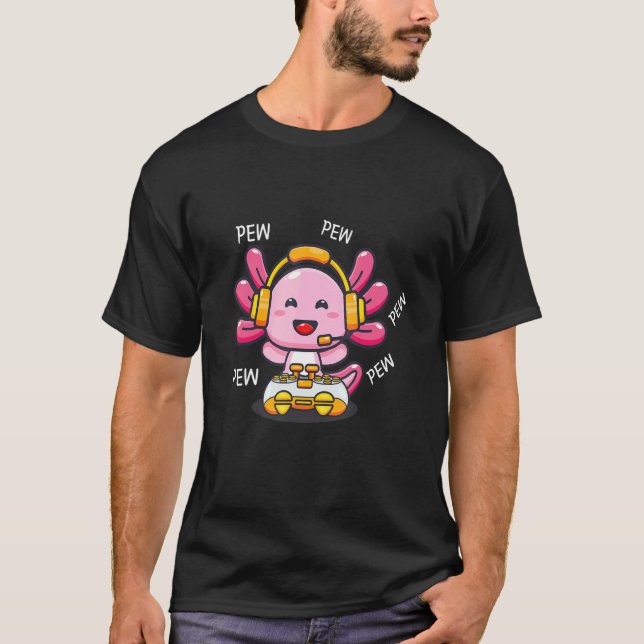 Gamer Axolotl Kids Boys Girls Axolotl Gaming Video T-Shirt (Vorderseite)