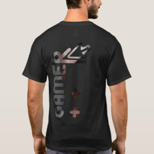 GAMER Back Print T - Shirt Trend Abstrakt Power