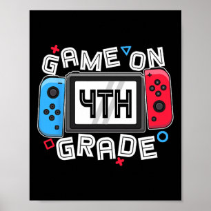 Gamer Back to School Fun Game auf 4. Klasse Kids B Poster
