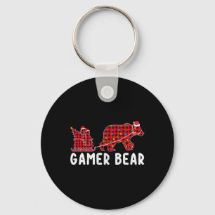 Gamer-Bär-Schlitten-Weihnachten-Familie-Matching-X Schlüsselanhänger