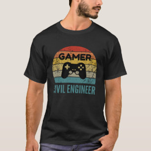 Gamer Bauingenieur Vintage 60er 70er Gaming T-Shirt