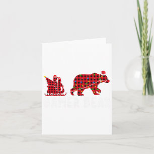 Gamer Bear Sleigh Weihnachtsfamilie Matching Xmas Karte