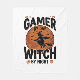 Gamer bei Tag, Hexe bei Nacht, Vintage-Gaming-Desi Fleecedecke