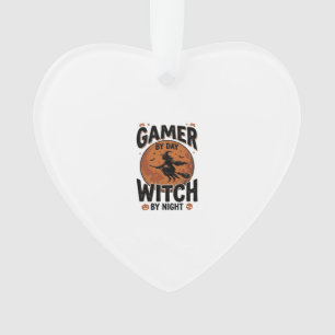 Gamer bei Tag, Hexe bei Nacht, Vintage-Gaming-Desi Ornament
