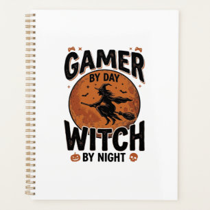 Gamer bei Tag, Hexe bei Nacht, Vintage-Gaming-Desi Planer