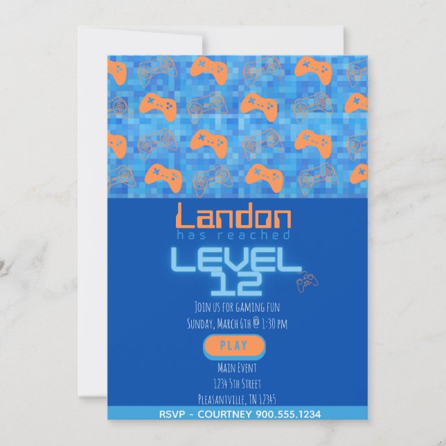 Gamer Birthday  Einladung (Vorderseite)