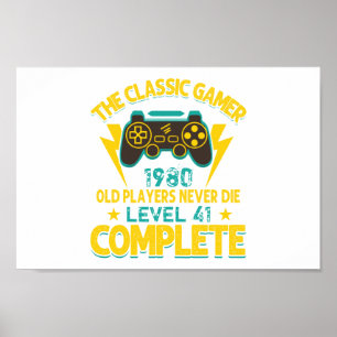 Gamer Birthday Gift Custom Year and Age Poster