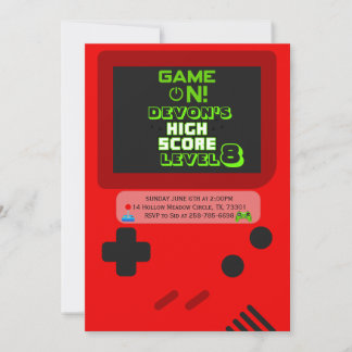 Gamer Birthday Invitations Einladung