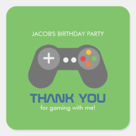 Gamer Birthday Party Quadratischer Aufkleber