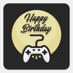 Gamer Birthday Quadratischer Aufkleber
