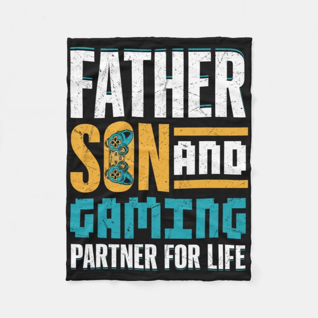 Gamer Bond – Father And Son Game Together  Fleecedecke (Vorderseite)