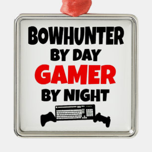 Gamer Bowhunter Silbernes Ornament